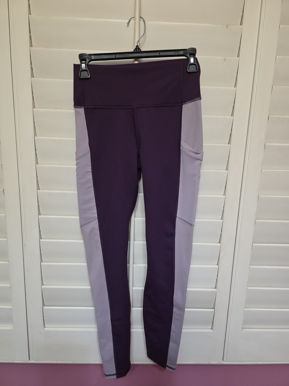 Fabletics Two-Tone Purple High-Waist Leggings